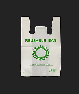 (Reusable) Recyclable Plastic Singlet Shopping Bag   Grocery- (36um+) • $16.85