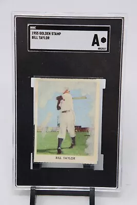 1955 Golden Stamp Bill Taylor Vintage Baseball Card SGC Graded NEW YORK GIANTS • $1.25