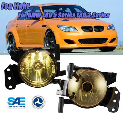 For BMW E60 5 Series E46 3 Series Fog Light Clear Len Bumper Lamp Replace Yellow • $34.99