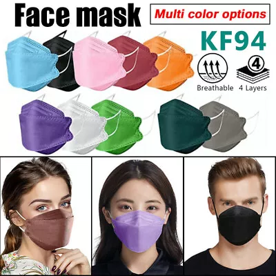 Up To 100 KF94 Disposable Face Mask 4Layer Protective 4D Fish Type Face Cover AU • $21.15