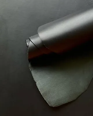 Black Colour Veg Tan Full Grain Italian Leather Hide 1.4mm Thick • £1