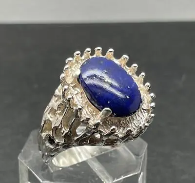 3.975 Ct Lapis Lazuli .925 Sterling Silver Mens Ring Sz 9 No Dye 11+ Grams Usa • $75