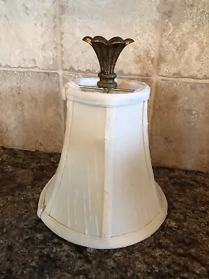 Vintage MID-CENTURY Clip On MINI Light LAMP SHADE Cream Colored  SMALL • $13.55