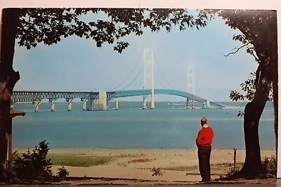 Michigan MI Mackinac Bridge Postcard Old Vintage Card View Standard Souvenir PC • $0.50