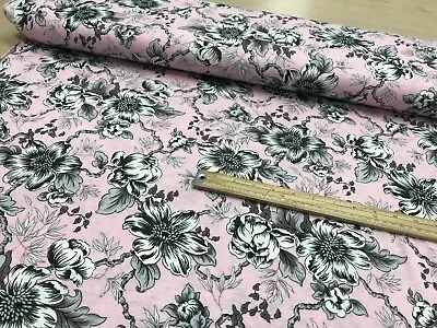 Printed Cotton Blend  Viscose Stretch Jersey Fabric 150cm Wide Designer Material • £6.99