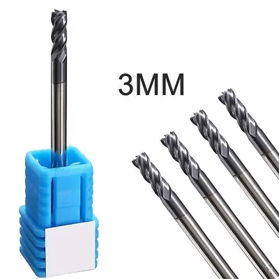 5x 3mm Solid Carbide End Mill CNC Milling/Cutter Drill 4-Flute Tungsten Coated • $12.93