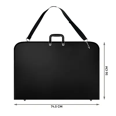 A2 Art Work Picture Painting Folder Bag Water Proof Portfolio Design Black Case • £12.85