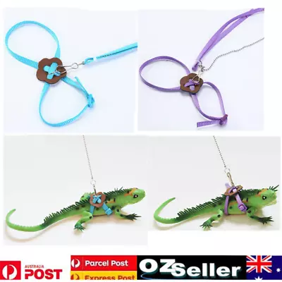 Reptile Harness Adjustable Strap Leash Gecko Lizard Bearded Dragon Multi-Color • $7.43