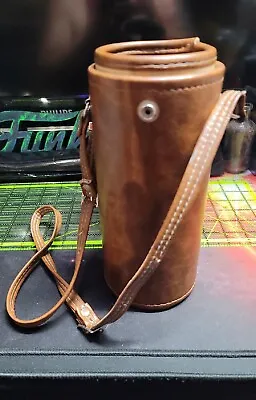 Vintage Leather Camera Lens Case With Snap And Shoulder Strap Pre-owned  • $22.49