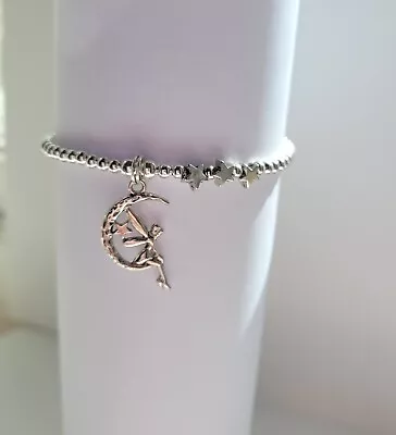 Silver Plated Bracelet Charm Stacker Bracelet With Fairy Angel And Star Charms • £3.75