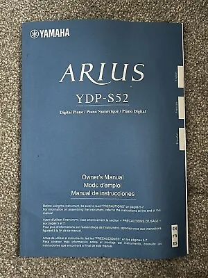 Yamaha Arius YDP-S52 Manual Digital Piano Owners Manual Instructions Book • £0.99