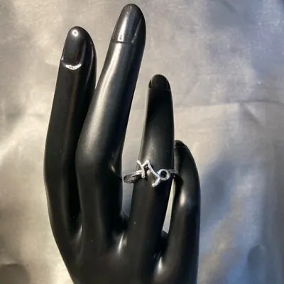 Silver Capricorn Zodiac Ring Gothic Kawaii Gift Jewellery Fashion Accessory • £3