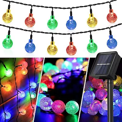 50 LED Outdoor String Lights Multi-Colored Waterproof Crystal Ball Fairy Lights • $10.99