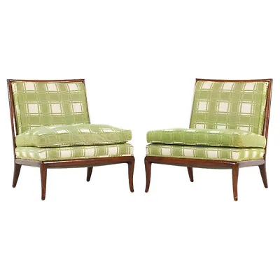 T.H. Robsjohn Gibbings For Widdicomb Mid Century Slipper Lounge Chairs - Pair • $7347