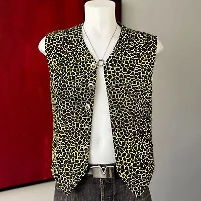 VERSACE CLASSIC V2 Cotton Vest Animal Print Size IT 50 Black & Yellow • $499.99