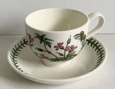£14.99 • Buy Portmeirion Botanic Garden Large Cup & Saucer Herb Robert Floral Design England