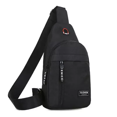 Fashion Shoulder Bag Chest Pack Canvas USB Charging Crossbody Handbag Waist Pack • $14.52