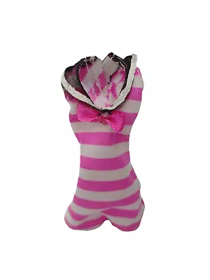 Monster High  Draculaura Skull Shores Swimsuit Bathing Pink & White Striped Swim • $9.99