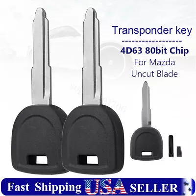 2pc Transponder Key For Mazda Vehicles 2 3 5 6 MX5 RX8 Chip 4D63 MZ34 MAZ24RT17 • $14.49