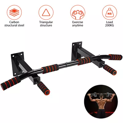 Pull Chin Up Bar Wall Mounted Station Home Gym Fitness Chinning Iron Bracket UK • £11.69