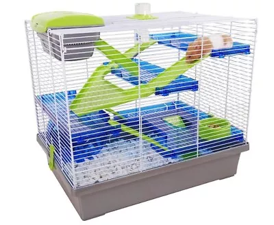 Rosewood Pico Hamster Cage XL Fully Furnished -Loft Hide Bottle WheelBowl • £26.95