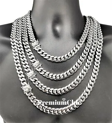 Mens Miami Cuban Link Chain SOLID Stainless Steel Necklace Or Bracelet Jewelry • $15.97