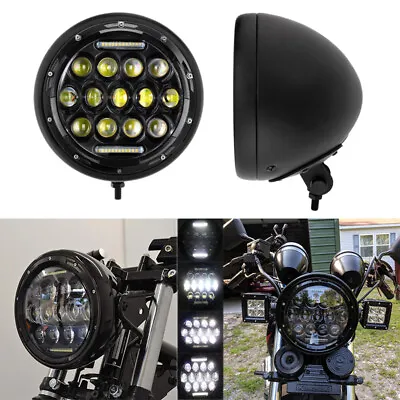 $85.99 • Buy 7 Inch LED Headlight + Housing Bucket Bracket For Yamaha V-Star XVS 650 950 1100