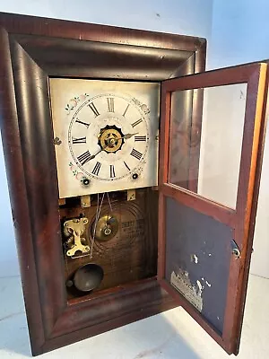 OLD ANTIQUE  Mantel Shelf COTTAGE Clock SEE NAME ON DIAL SMALL OG • $95