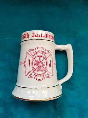 Vintage Hightstown Fire Dept NJ 136th And 250th Anniversary Cup Mug Beer Stein • $30