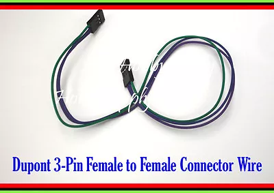 3-Pin Dupont 2.54mm Female Connector Adapter Extension Plug 30cm Wire Cable X 10 • £9.12
