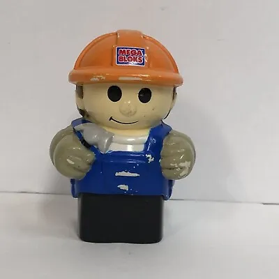 Mega Blocks Construction Worker Play Figure Orange Hard Hat Bibs Hammer  • $4.97