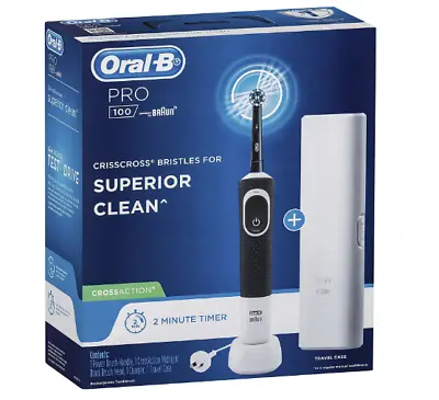 $49.98 • Buy Oral-B PRO 100 CROSSACTION Rechargeable Electric Toothbrush Midnight Black NEW