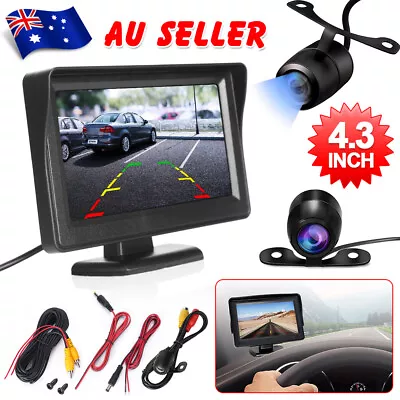 4.3  HD TFT LCD Monitor Car Reverse Camera Kit Rear View Backup IR Night Vision • $22.55