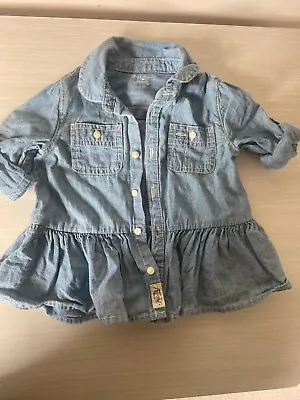 Ralph Lauren Baby Girl Chambray Shirt Dress Size 12 Months. EUC  • $15