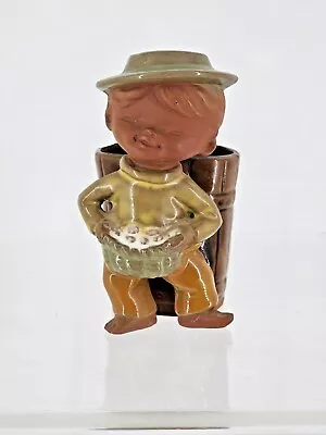 Vintage Red Clay Small Succulent Planter Man Boy Figure Pottery • $14.55