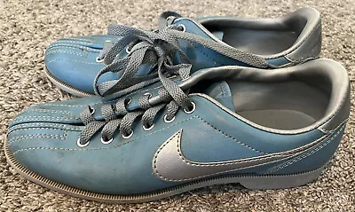 Nike Vintage Women Bowling Shoes Sky Blue With Silver Swoosh And Details Size 7 • $79.99