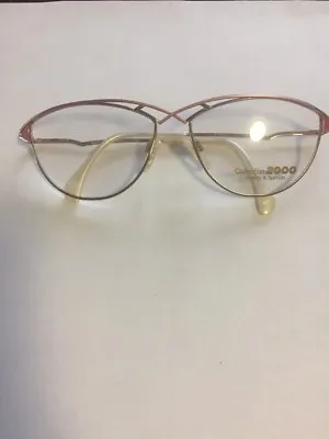 Vintage New German CL2000 Eyeglass Frames Pink & Gold 50’s Glam Style • $30