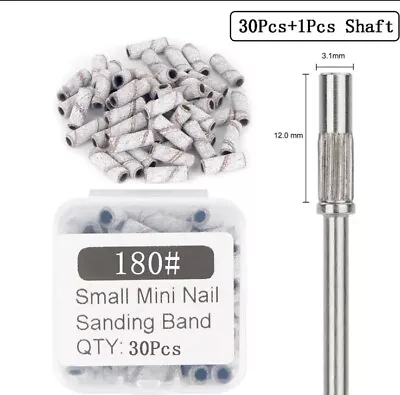 Shaft 3/32  Nail Drill Bits SandBands With 30Pcs 3.1MM Mini Nail Sanding Bands • $14.52