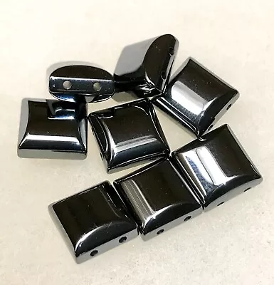 Hematite Beads 10mm Square Black Craft 2 Hole Spacer 10x10mm 25 50 100 • $14.99