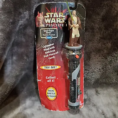 Star Wars Episode 1 Candy Battle Saber-Qui-Gon Jinn New In Package With Damage • $40.78