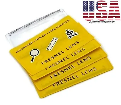4 Pack Credit Card Fresnel Lens Magnifier - 4X Magnification - FREE SHIPPING • $9.45