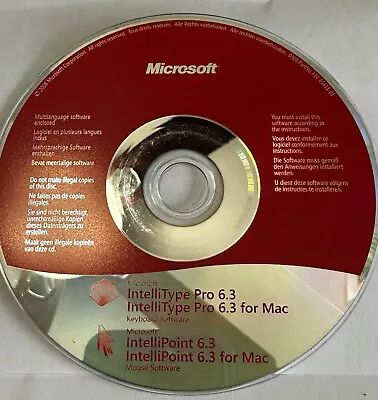 Microsoft IntelliPoint IntelliType Pro 6.3 Software Windows / Mac CD-ROM 2008 • $5.50