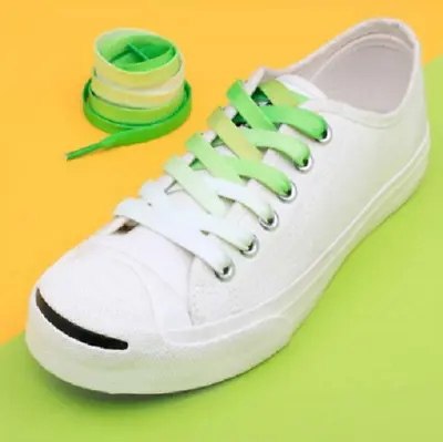 Flat Ombre Shoelaces Trainers Sneakers Gradient Rainbow Kids Adult Casual Laces  • £2.99