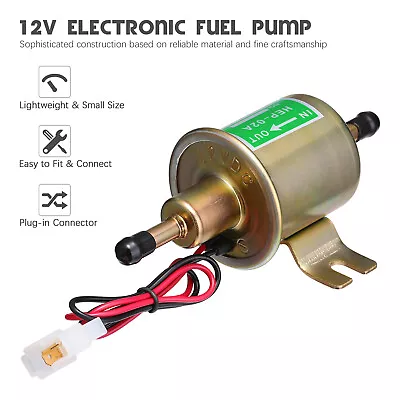 $9.99 • Buy Universal Electric Fuel Pump HEP-02A 4-7PSI 12V Inline Low Pressure Gas Diesel