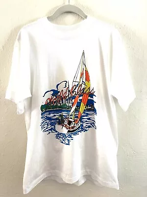 Vintage World Class Sailing Shirt L Sailboat City Skyline Single Stitch • $49.99