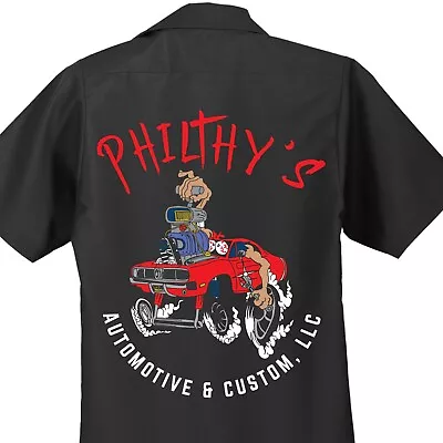 RED KAP Mechanic Shirt Grease Monkey Gear Head Rat Fink Ed Roth Classic Cars • $42.99