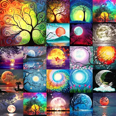 $15.33 • Buy Moon 5D Diamond Painting Full Drill Embroidery Cross Stitch Mural Decor Crafts