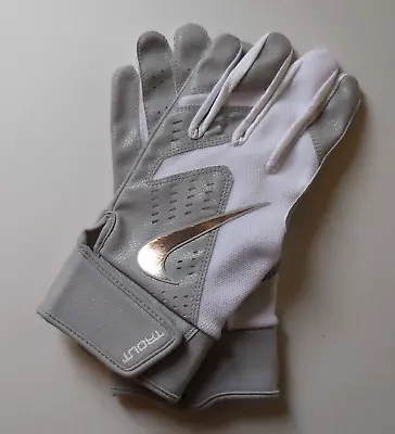 Nike Mike Trout Force Edge Batting Gloves 2.0 Mens Large White/Smoke Grey • $44.95