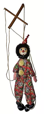 Vintage Clown Marionette String Puppet Red Outfit ABC 123 Wood Handle 18  Tall • £52.06