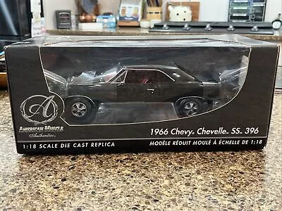 American Muscle Authentic’s 1:18 1966 Chevelle Ss 396! Rare Black- Red Interior! • $149.95